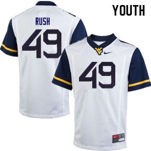 Youth West Virginia Mountaineers NCAA #49 Nick Rush White Authentic Nike Stitched College Football Jersey TI15N55TR